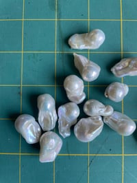 Image 2 of Peony Pearl Hoops