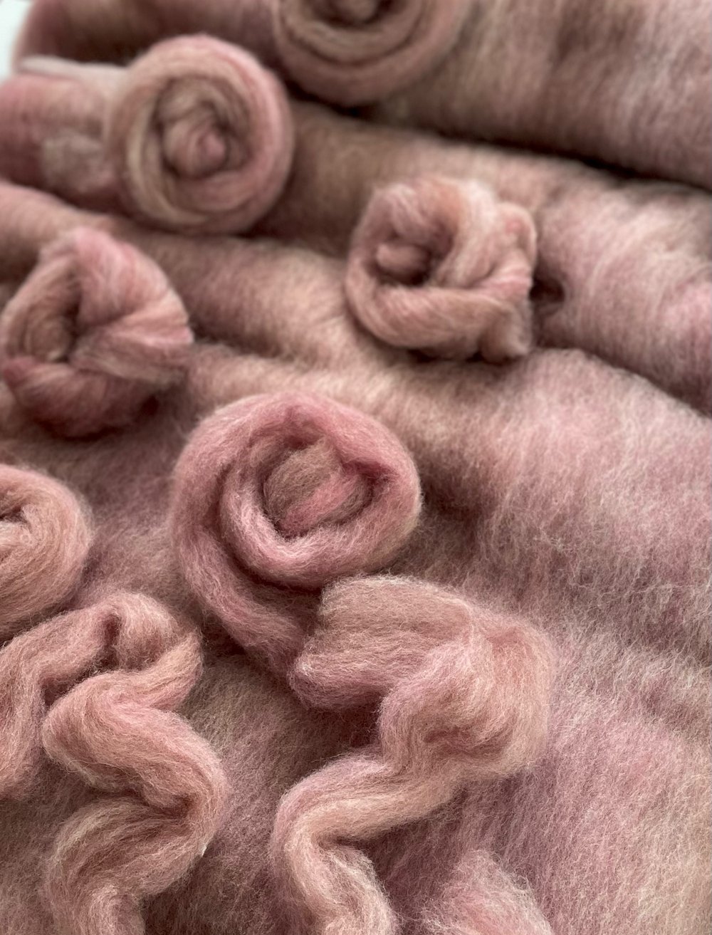 3.3 oz. • Pressed Flowers roving: on Targhee, Rambouillet, Corriedale, Angora