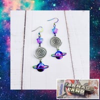 Spiral Galaxy + Saturn Earrings