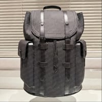 LV Embossed Black Backpack