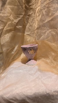 Image 3 of Pink and Gold Lustre footed Tumbler