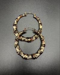 Image 3 of Vintage- Bohemian Bamboo Hoop Earrings