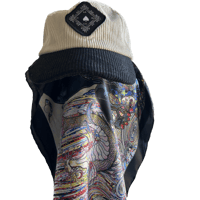 Image 2 of Black/Cream Corduroy Hat