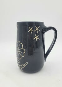 Image 4 of Black Cosmo Flowers Mug