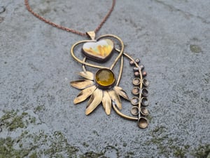 Yellow flowers pendant 
