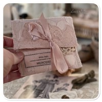 Image 5 of Petite Vintage pink fabric and  lace sewing notions pouch