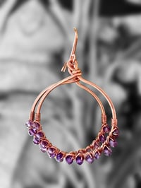 Image 1 of Amethyst Hoop Earrings