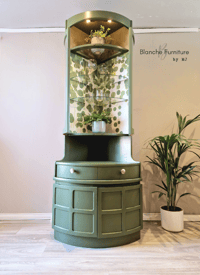 Image 9 of Mid Century Modern Luxury Corner Drinks Cabinet by Nathan-Olive Geen Vintage Cocktail Display