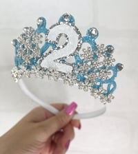 Image 2 of Silver snowflake blue birthday tiara