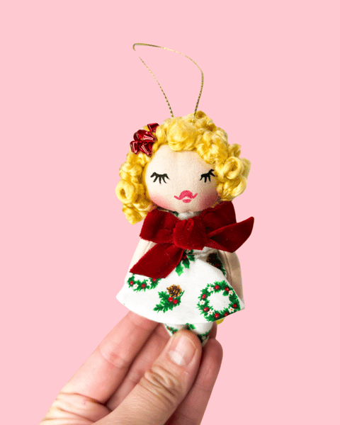 Image of Holiday Doll Ornament let’s go caroling 