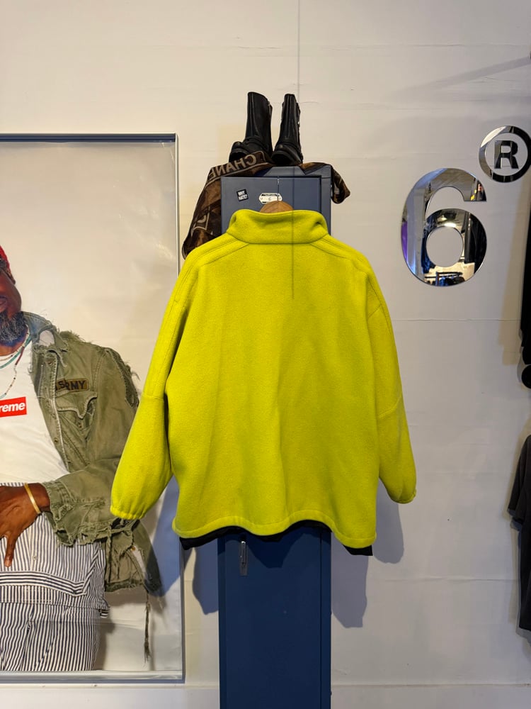 Image of Balenciaga Yellow Fluo Wool Logo Zip Up