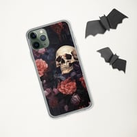 Image 5 of Rococo Painting Human Skull and Flowers Goth Clear Case for iPhone®