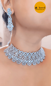 Image 1 of Ishani_AD Choker Set - Party Choker Set with Earrings Copy