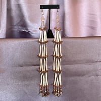 Image 1 of XL PINK Stacked Dentalium Earrings