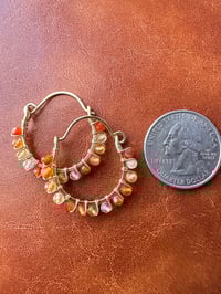 Image 2 of BRENNAN — Carnelian Swing Hoop Earrings