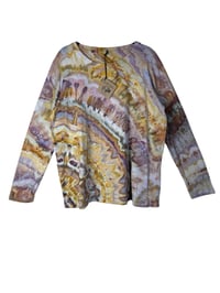Image 2 of 2XL Ladies Long-Sleeve Stretch Tee in Earthy Agate Ice Dye