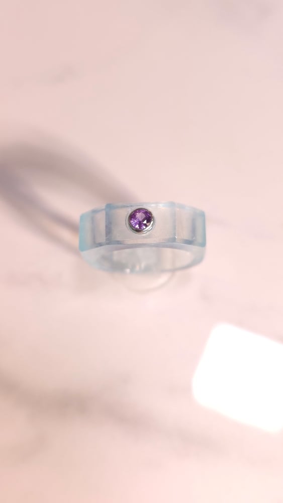Image of Aquamarine signet with Sapphire 