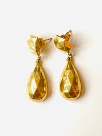 Image 1 of 14K GOLD FACETED DROP EARRINGS