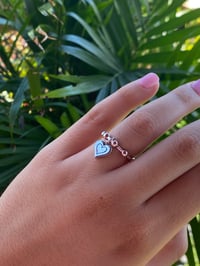 Image 1 of Heart charm ring 925 SS