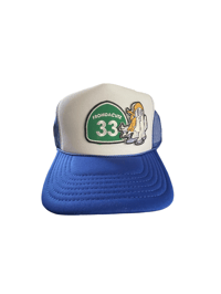 White an Blue Trucker Hat 