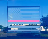 Image 2 of 2019-2022 Chevy Silverado Sliding Window Thin Line American Flag