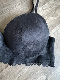 Image 2 of Black lace  padded bralette 
