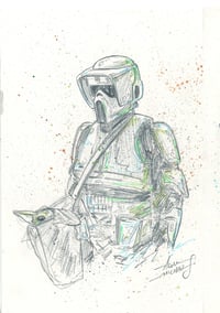 Image 3 of Star Wars Trooper Original Pencil and Watercolor Selection