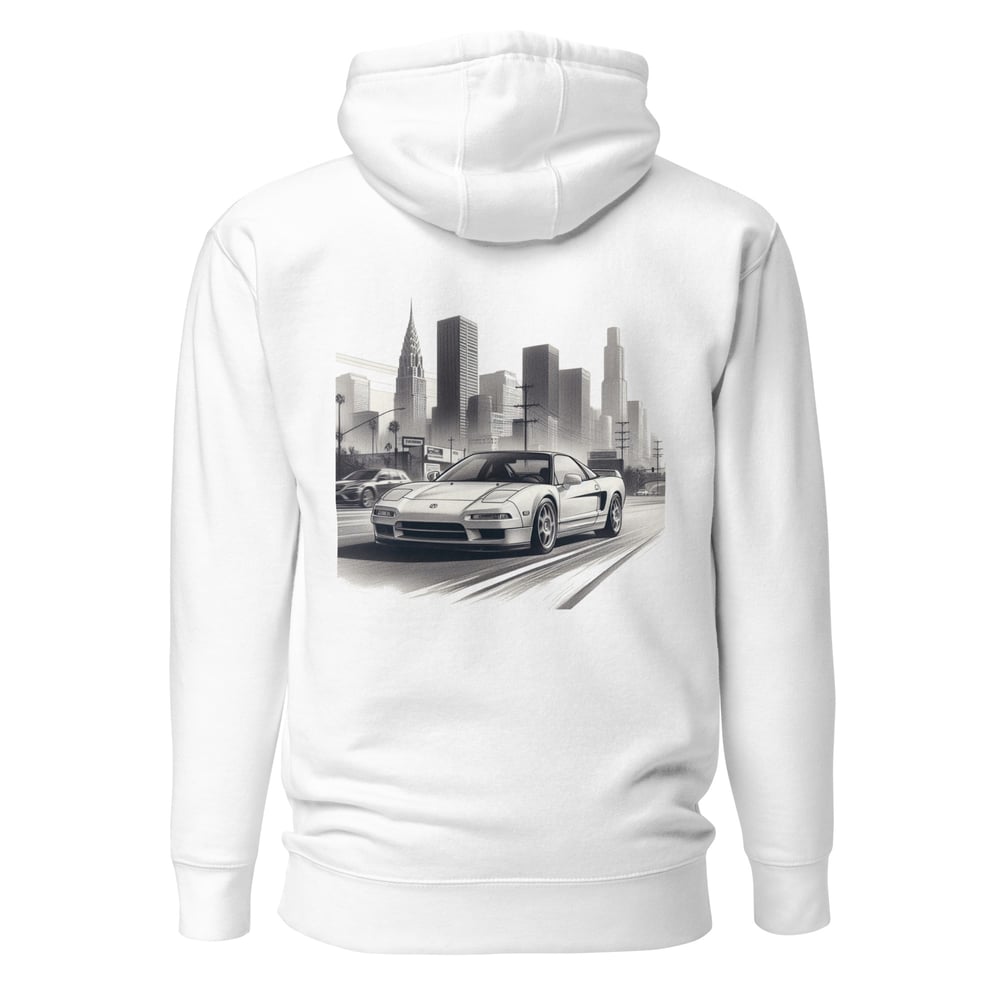 Image of NSX in the City | Unisex Hoodie | drawn car art Hoodie
