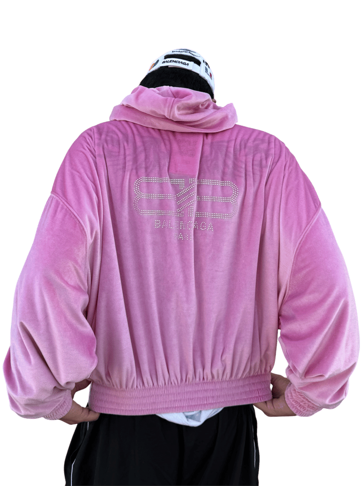 Image of Balenciaga SS23 Velour BB Zip-up