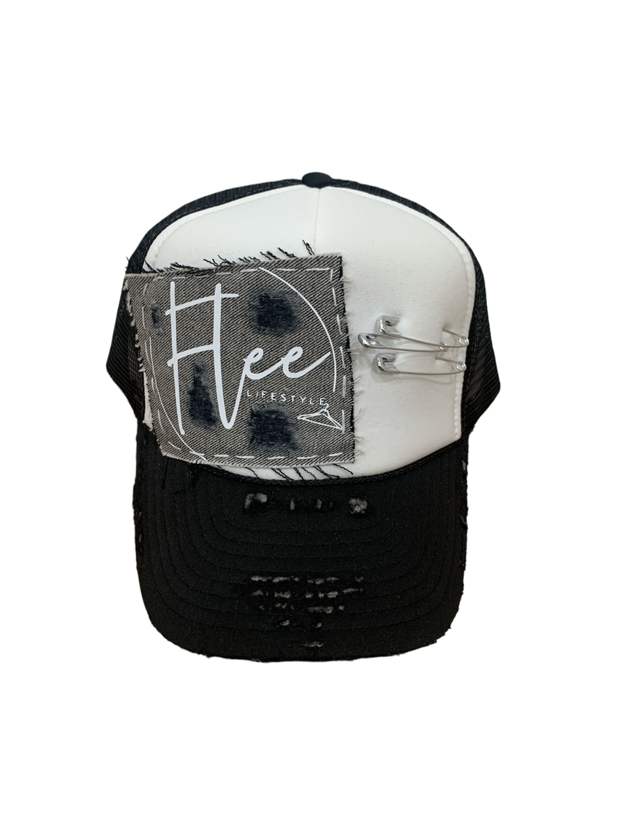 BUF Black Trucker Hat/White - Village Designs Boutique