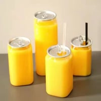 Image 3 of  Transparent Plastic Cans Suitable for Milk Tea Coffee Cake Smoothie PET Cans With Lid 500ML