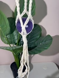 Image 3 of HANGING MACRAME TRIPLE SPHERE HOLDER