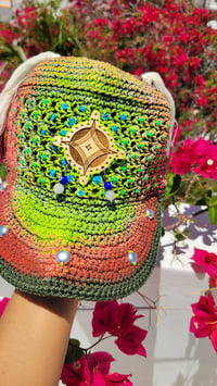Image 1 of Psychedelic  Crochet Cosmic Cap