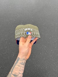 Image 2 of  MULTI TONE BLUE BRIM OLIVE NEW YORK YANKEES CUSTOM FITTED CAPS