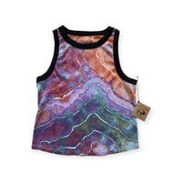 Image 1 of XL Ladies Fitted Knit Contrast Tank in Earthy Geode Ice Dye