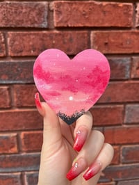 pink heart landscape magnet