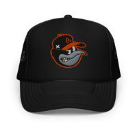 Image 2 of O’s Bird Flu Logo Foam Trucker Hat (Grey)