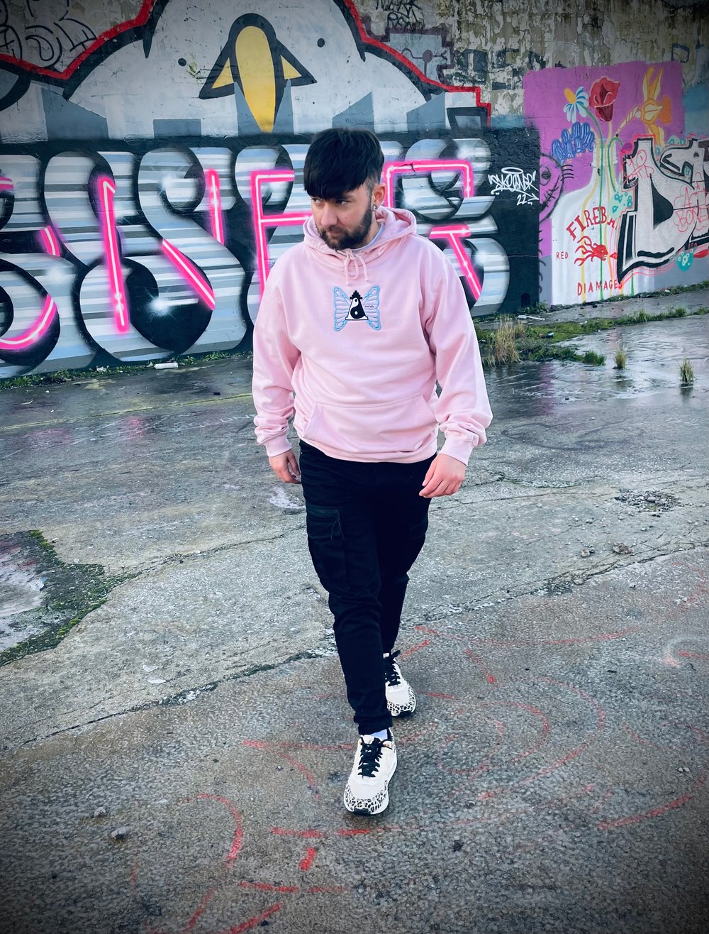 Image of Light Pink Butterfly Hoody Adult