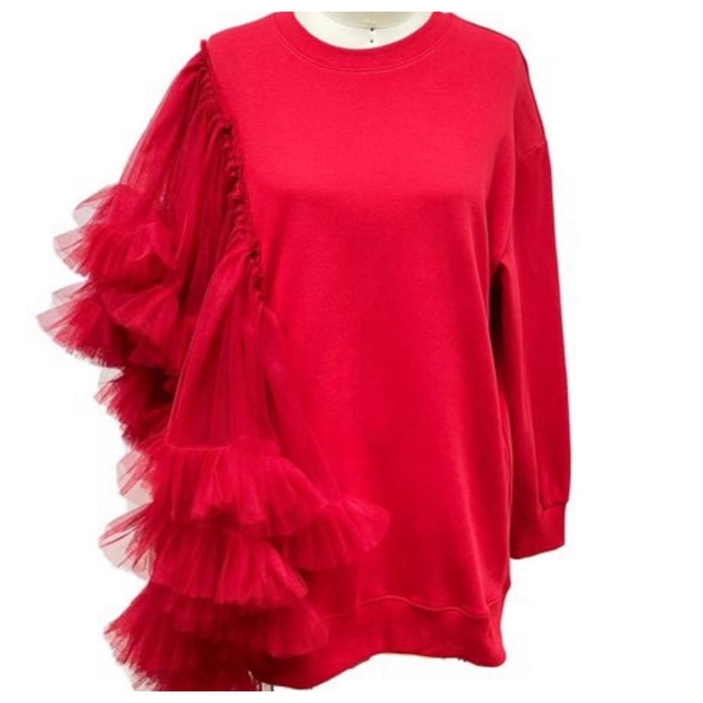 Image of RED HOTTIE TULLE SWEATER
