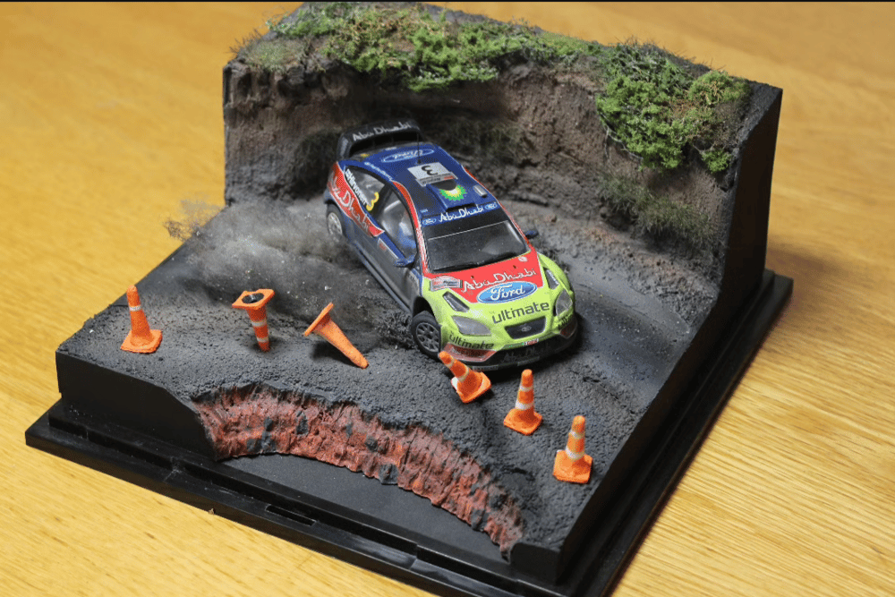 Image of Rally Diorama 1/43 scale Hirvonen New Zealand Ford Focus Art Piece WRC