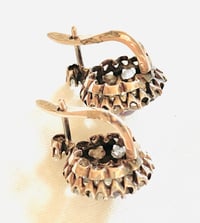 Image 3 of ROSE-CUT DIAMOND EARRINGS with AMETHYST