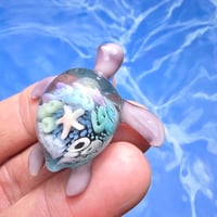 Image 2 of "UNDER THE SEA" CORAL REEF IMPLOSION SEA TURTLE PENDANT MEDIUM 5
