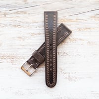 Image 4 of Dark Brown Chevre Strap With Double Stitch