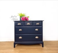 Image 1 of Navy Blue Stag Chest of Drawers / Large Bedside Cabinet 