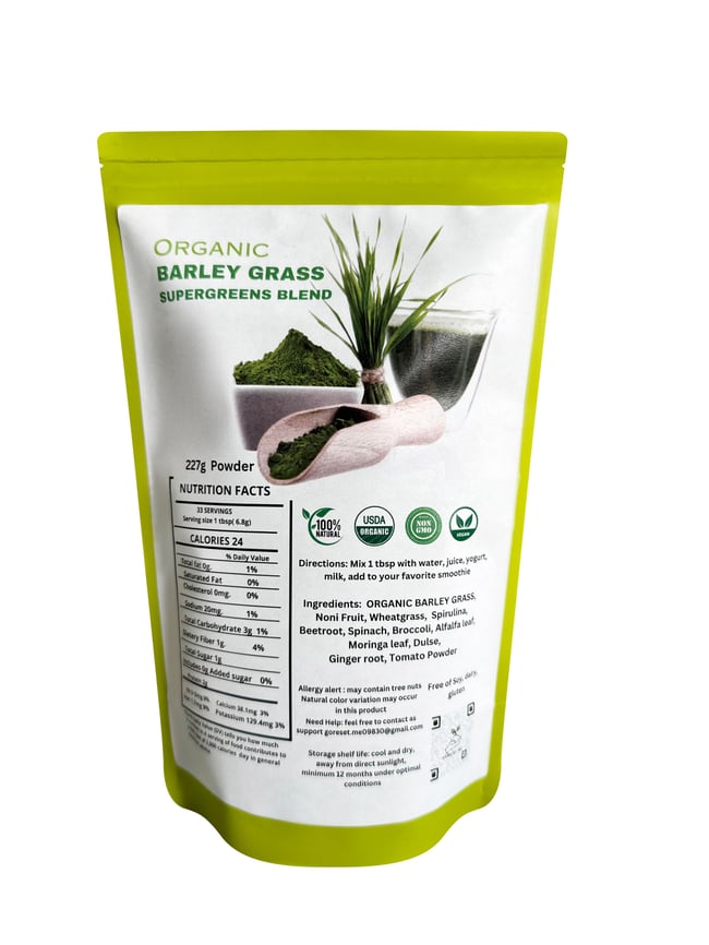 ORGANIC BARLEY GRASS SUPERGREENS BLEND