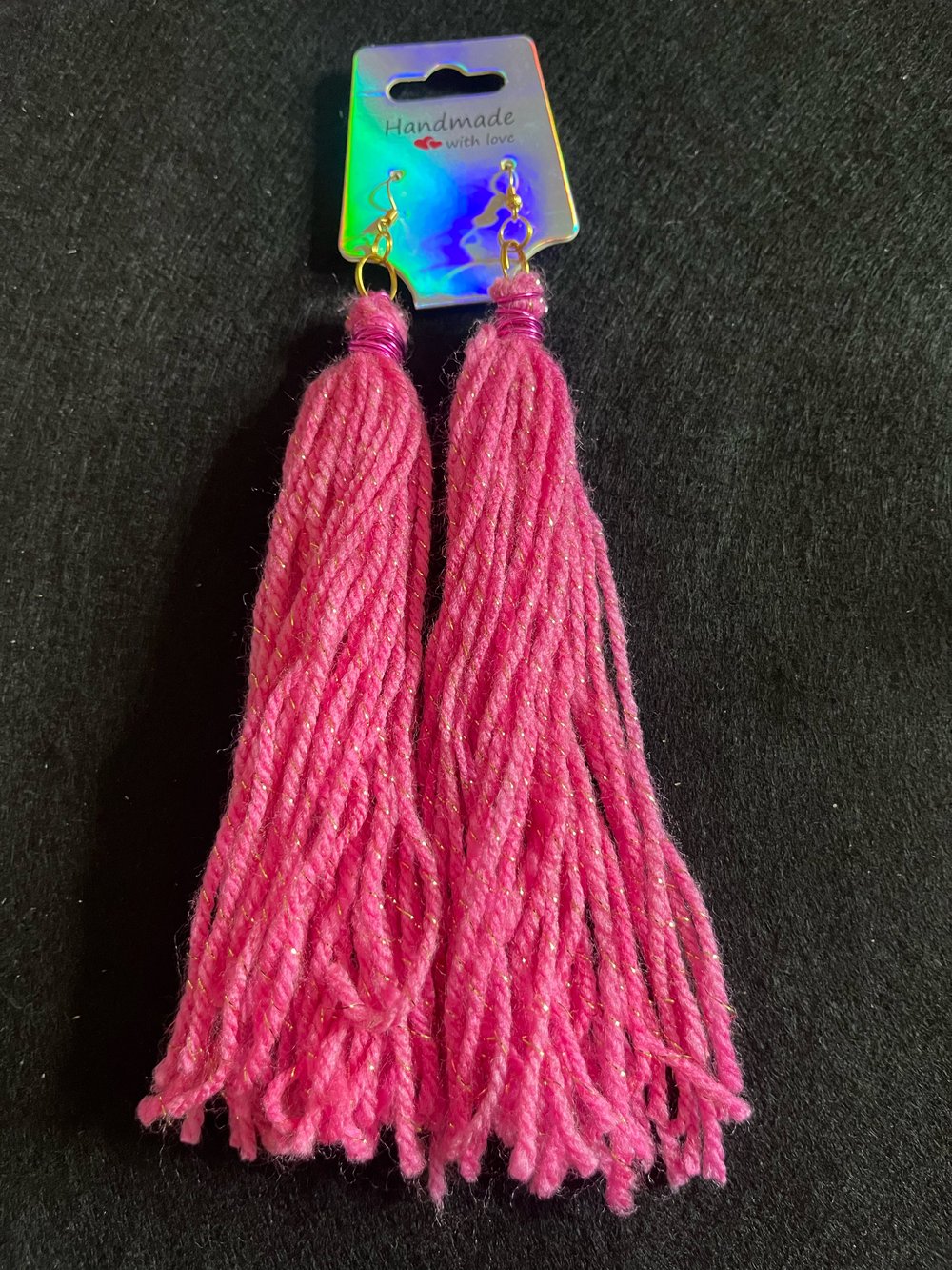 Image of Yarn tassel earrings