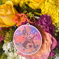 Image 2 of reze pochita wooden charm 