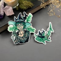 Image 2 of Ghost Shark Familiar Witch Sticker Duo