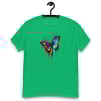 Image 12 of Unisex classic tee, Radiant Paint Drip Butterfly Colorful Tee