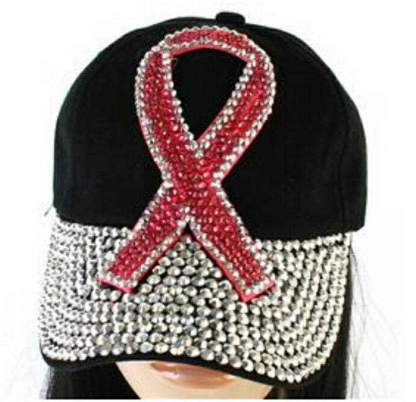 Image of Pink Ribbon Bling Cap